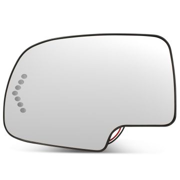 Mirror Glass and Heated Backplate for Chevrolet GMC Truck Left Drivers Side Power Turn Signal