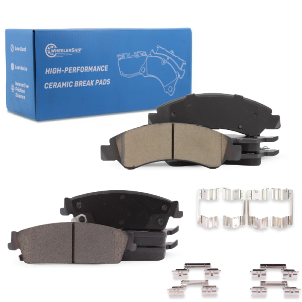 Front and Rear Brake Pad Kit for Cadillac Escalade Chevrolet Avalanche Silverado Suburban Tahoe GMC Sierra Yukon