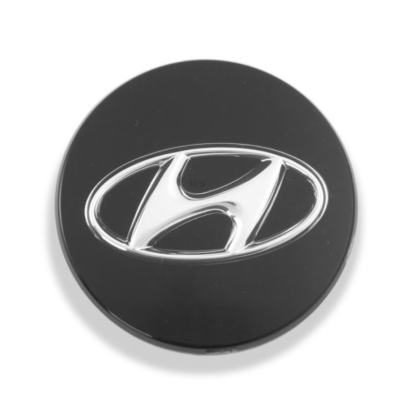 Used OE Genuine Hyundai Black w/ Chrome Logo Center Cap 52960-L1150 for Elantra Ioniq Ioniq 5