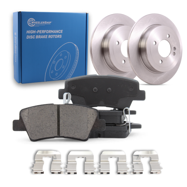 Rear Brake Pad and Rotor Kit for Hyundai Accent Kia Rio