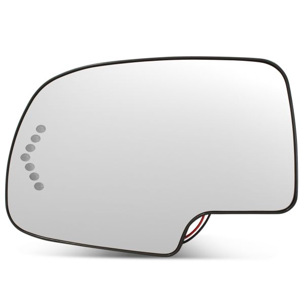 Mirror Glass and Heated Backplate for Chevrolet GMC Truck Left Drivers Side Power Turn Signal