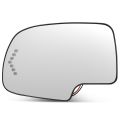Mirror Glass and Heated Backplate for Chevrolet GMC Truck Left Drivers Side Power Turn Signal